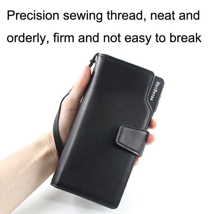Menbense Fashion Business Simple Handbag PU Large Capacity Male Wallet(Black)