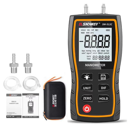 SNDWAY SW-512A Digital Handheld Differential Pressure Gauge Negative Pressure Tester