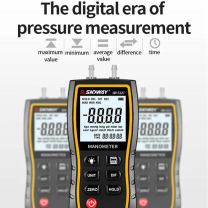 SNDWAY SW-512A Digital Handheld Differential Pressure Gauge Negative Pressure Tester