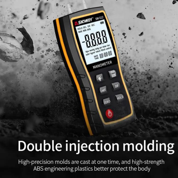 SNDWAY SW-512A Digital Handheld Differential Pressure Gauge Negative Pressure Tester