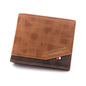 Menbense Hot Stamping Hinge Short Matte Multi-Card Large Capacity Male Wallet(D3301-4 Light Brown)