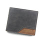 Menbense Hot Stamping Hinge Short Matte Multi-Card Large Capacity Male Wallet(D3301-5 Black)
