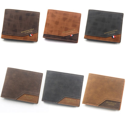 Menbense Hot Stamping Hinge Short Matte Multi-Card Large Capacity Male Wallet(D3301-5 Dark Brown)