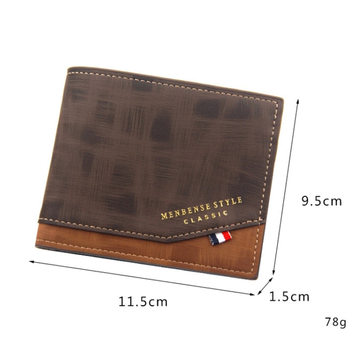Menbense Hot Stamping Hinge Short Matte Multi-Card Large Capacity Male Wallet(D3301-5 Black)