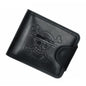 MenBense Hommes Multi-cartes Porte-cartes court à 2 volets (Noir)
