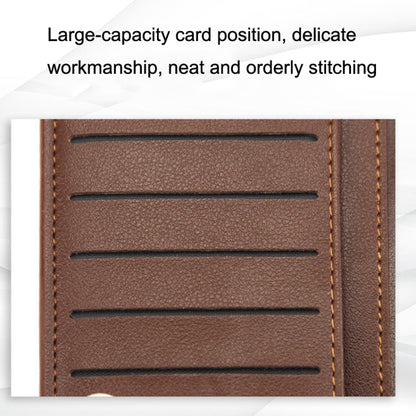 MenBense Longue Mode Gravée Boucle Magnétique Multi-fentes Portefeuille Homme (Marron clair)