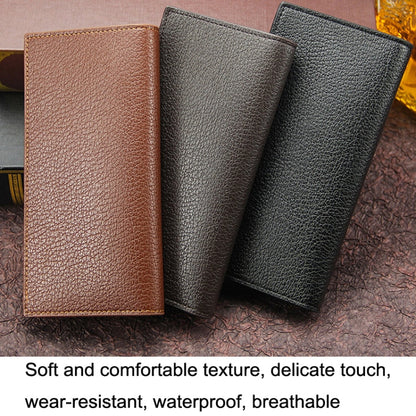 MenBense Longue Mode Gravée Boucle Magnétique Multi-fentes Portefeuille Homme (Marron clair)