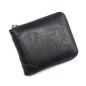 Menbense Portefeuille Rétro Zippé Grande Capacité Multi-Cartes Style Décontracté (Noir)
