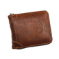 Menbense Casual Fashion Large Capacity Multi-Card Retro Zipper Wallet(Dark Brown)