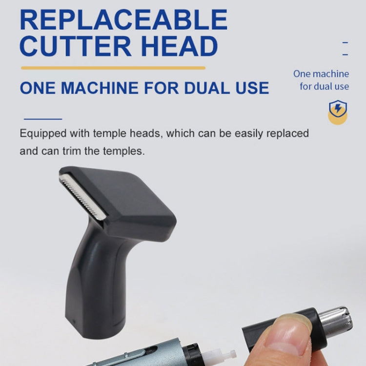 Appareil Rechargeable SPORTSMAN pour Poils de Nez, Corps en Tube Métallique en Aluminium, Style : Favoris 2 en 1 (Bleu Clair)