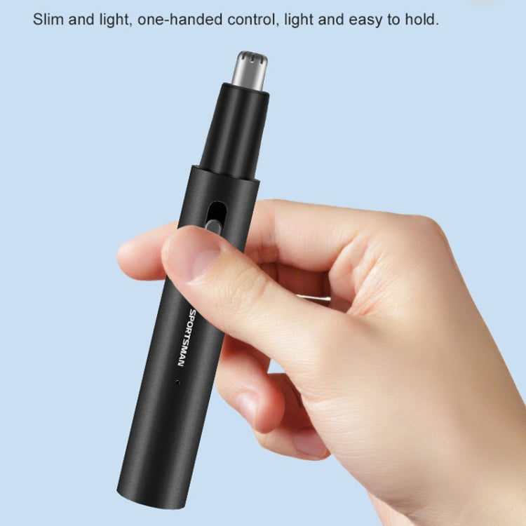 Appareil Rechargeable SPORTSMAN pour Poils de Nez, Corps en Tube Métallique en Aluminium, Style : Favoris 2 en 1 (Bleu Clair)