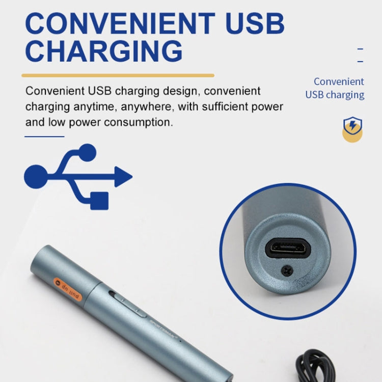 Appareil Rechargeable SPORTSMAN pour Poils de Nez, Corps en Tube Métallique en Aluminium, Style : Favoris 2 en 1 (Bleu Clair)