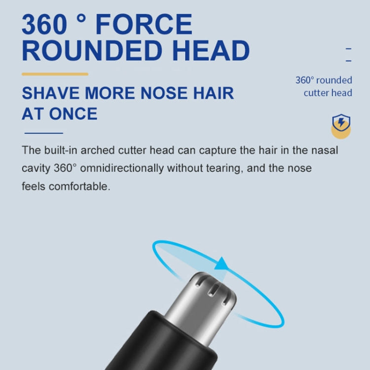 SPORTSMAN Metal Aluminum Tube Body Rechargeable Nose Hair Device, Style: Eyebrow 2 In 1(Black)