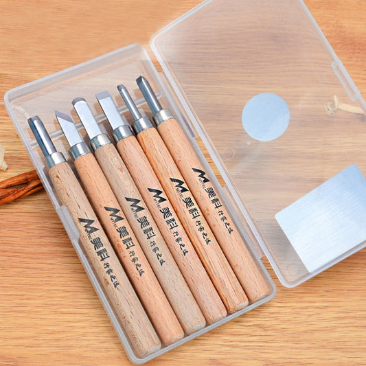 6 PCS/Set MYTEC Outil de Sculpture Couteau Multifonctionnel pour Tampon en Caoutchouc de Travail du Bois