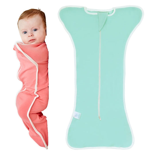 Couverture d'emmaillotage pour bébé en coton, sac de couchage pour nouveau-né, couverture, taille: 60cm pour 0-3 mois (vert)