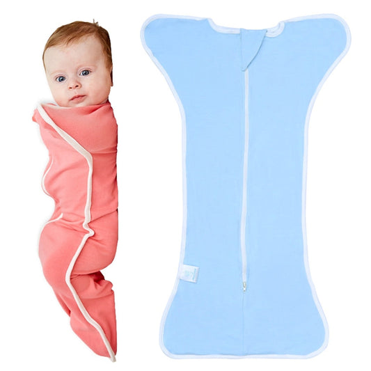 Couverture Bébé en Coton, Gigoteuse Douce pour Nouveau-né, Taille : 60cm pour 0-3 Mois (Bleu)