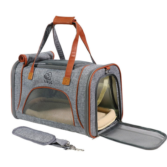 LDLC QS-012 Pet Outing Portable Breathable Foldable Tote Bag(Light Grey)