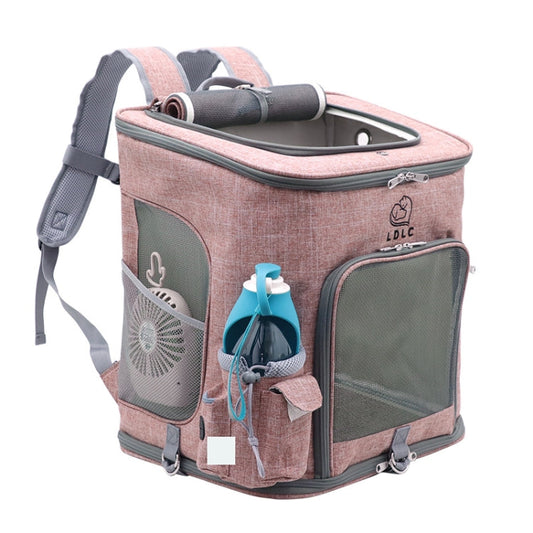 LDLC QS-002-L Sac à Dos de Transport Pliable et Respirant pour Animaux de Compagnie (Rose Clair)