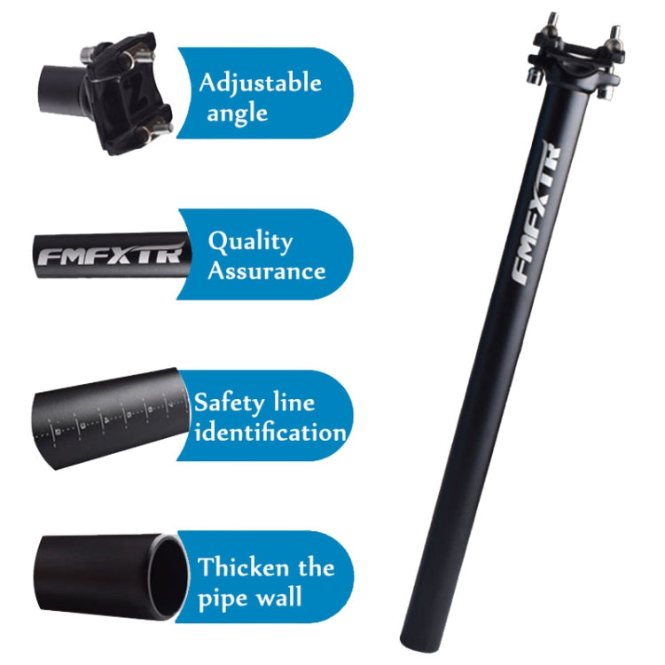 FMFXTR Bicycle Extended Saddle Seat Tube Double Nail Straight Tube, Specification: 27.2mm(Blue)