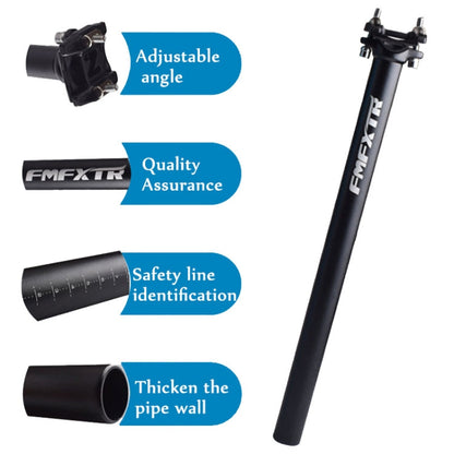 FMFXTR Bicycle Extended Saddle Seat Tube Double Nail Straight Tube, Specification: 27.2mm(Blue)