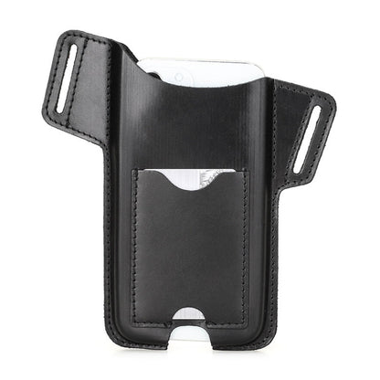 CONTACTS FAMILY Crazy Horse Leather Large Screen Mobile Phone Belt Holster(Black)