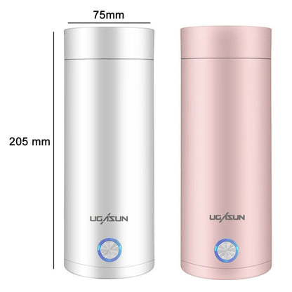 UGASUN Travel Portable Mini Electric Heated Water Cup, Color: UK Plug (White)