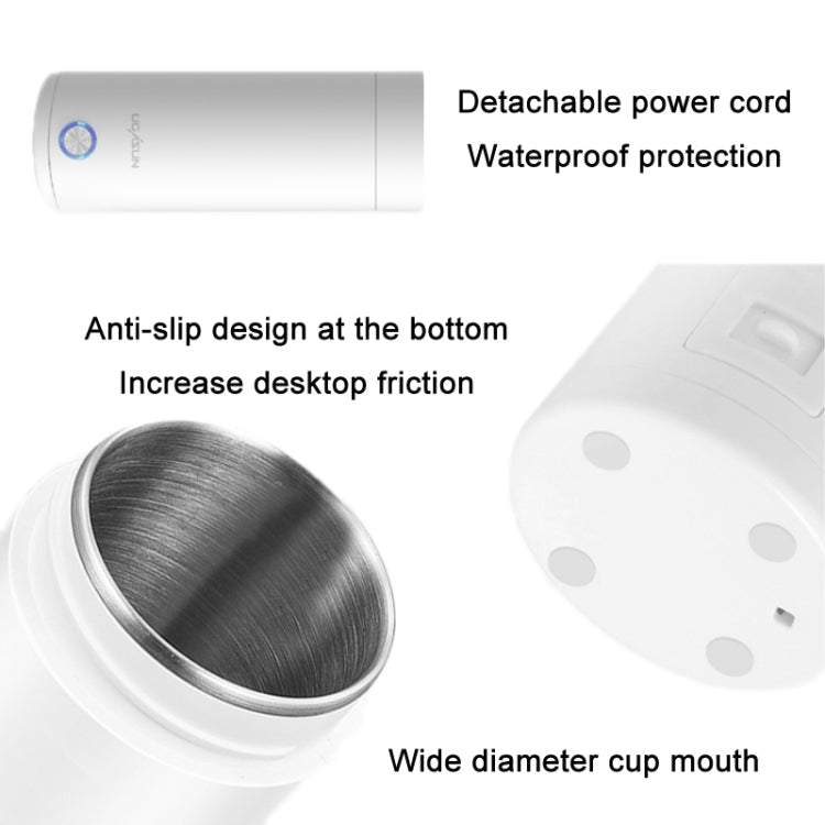 UGASUN Travel Portable Mini Electric Heated Water Cup, Color: US Plug (White)