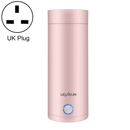 UGASUN Travel Portable Mini Electric Heated Water Cup, Color: UK Plug (Pink)