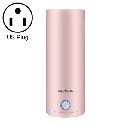 UGASUN Travel Portable Mini Electric Heated Water Cup, Color: US Plug (Pink)