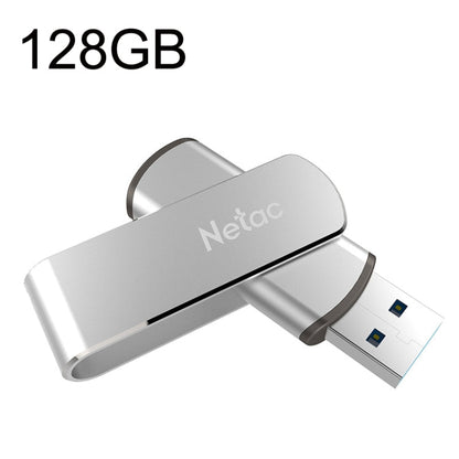 Disque U pour ordinateur de voiture rotatif en métal USB 3.0 haute vitesse Netac U388, capacité : 128 Go