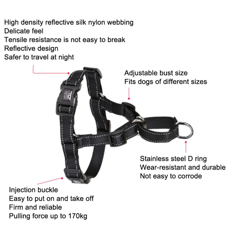 Glow Castle Pet Reflective Nylon Prevent Running Wild Chest Strap, Size: S(Sky Blue)