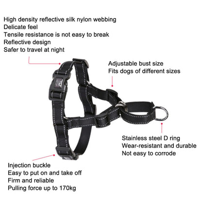 Glow Castle Pet Reflective Nylon Prevent Running Wild Chest Strap, Size: M(Grass Green)
