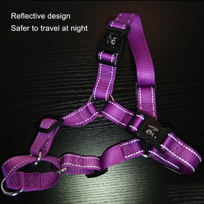 Glow Castle Pet Reflective Nylon Prevent Running Wild Chest Strap, Size: M(Purple)