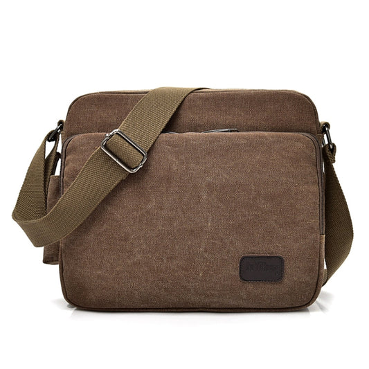 RuYiHuang Sac à Bandoulière Unique Polyvalent en Toile Vintage pour Homme (Marron)