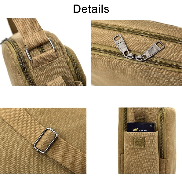 Sac à bandoulière polyvalent en toile vintage RuYiHuang pour homme (kaki)
