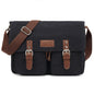 AUGUR Men Single-shoulder Crossbody Messenger Canvas Bag(Black)