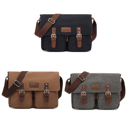 AUGUR Men Single-shoulder Crossbody Messenger Canvas Bag(Coffee)