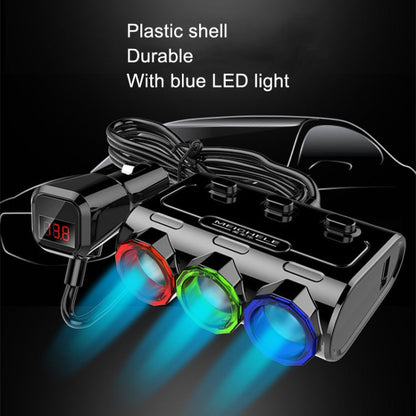 MEICHELE Car Cigarette Lighter Charger Dual USB 1A+2.1A With Switch(White Voltage Version)