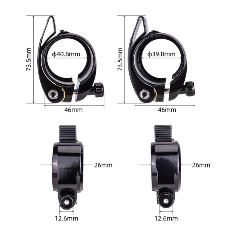 ZTTO Folding Bicycle Seatpost Clamp Retrofit Accessories, Color: 39.8mm (Red)