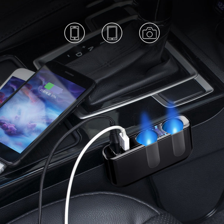 SHUNWEI Car Cigarette Lighter Charger 12/24V USB Converts Socket, Style: 3 Holes 2 USB Voltage