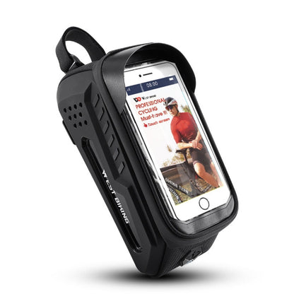 WEST BIKING Bicycle Front Bag TPU  Hard Shell Riding Front Beam Bag(Black)