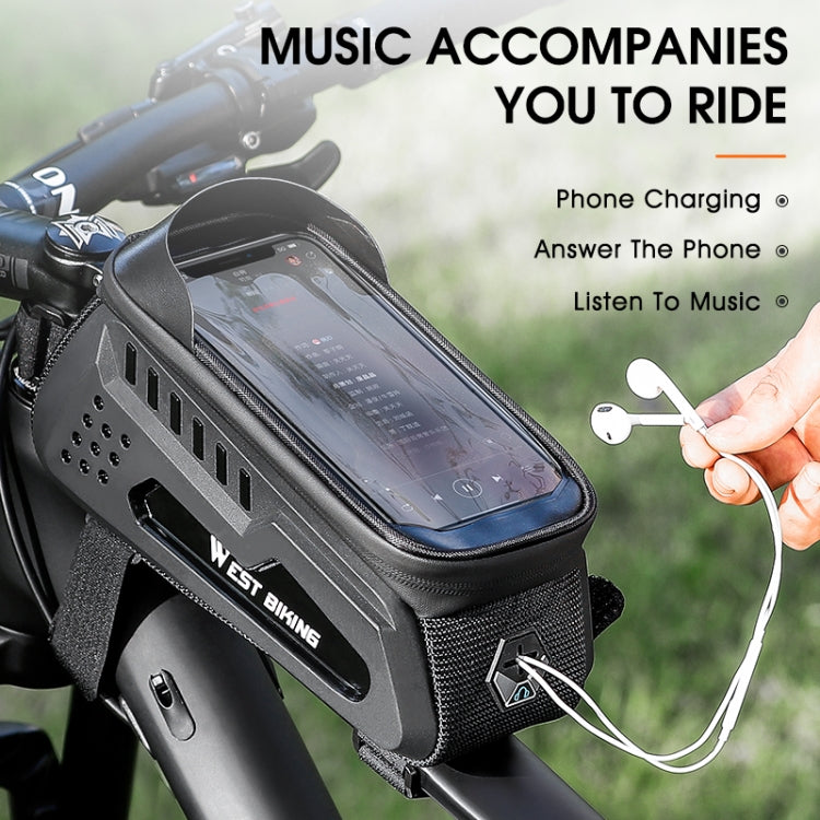 WEST BIKING Bicycle Front Bag TPU  Hard Shell Riding Front Beam Bag(Orange)