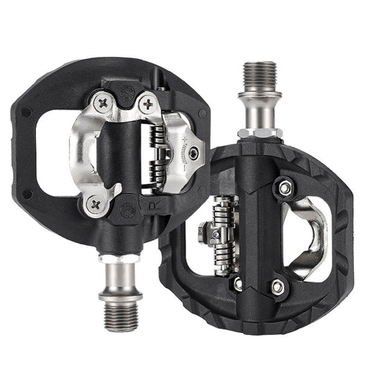 WEST BIKING Mountain Bike Aluminum Alloy Bearing Single-sided Self-locking Pedal(Black)