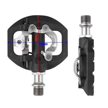 WEST BIKING Mountain Bike Aluminum Alloy Bearing Single-sided Self-locking Pedal(Black)