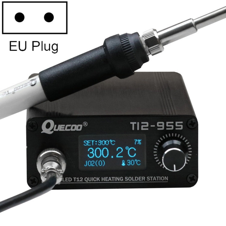 QUECOO Fer à souder à température constante avec écran 1,3 pouces, Ensemble : prise UE (955+P9)