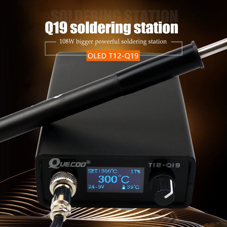 QUECOO 1.3 Inch Display Soldering Station with Handle, Set: US Plug (Q19+M8)