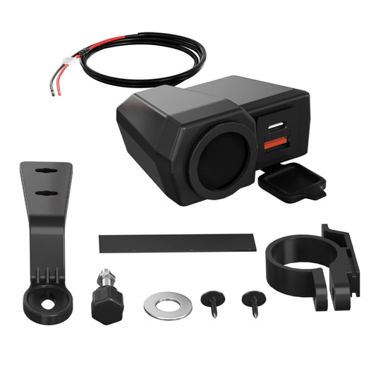 WUPP CS-1747A2 Motorcycle Voltage Temperature Digital Display USB+Type-C Phone Charger