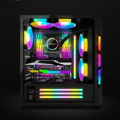 COOLMOON Y360 Round Tube Multi-interface ARGB Chassis Light Bar Computer Decorative Silicone LED Lamp Strip