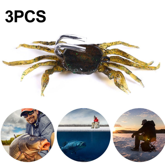 3 leurres HENGJIA SO068, hameçon crabe immergé, anti-accrochage, appât de pêche sous glace, couleur : 10 cm 30 g Vert