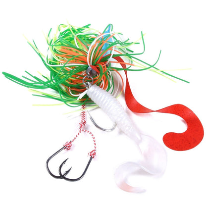 HENGJIA JIG Fish Head Beard Lead Hook, Specification: 60G(No. 3)